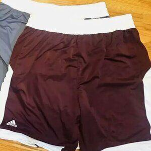 ADIDAS Color Block Men's Basketball Shorts Lot of 2 SIZE 2XL Gray Maroon EUC